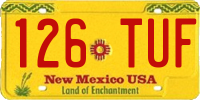 NM license plate 126TUF