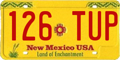 NM license plate 126TUP
