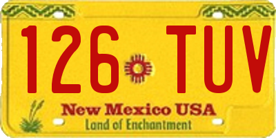NM license plate 126TUV
