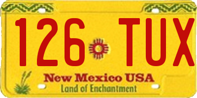 NM license plate 126TUX