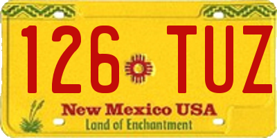 NM license plate 126TUZ