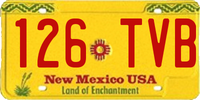 NM license plate 126TVB