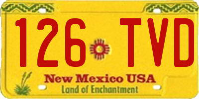 NM license plate 126TVD