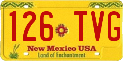 NM license plate 126TVG