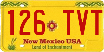 NM license plate 126TVT