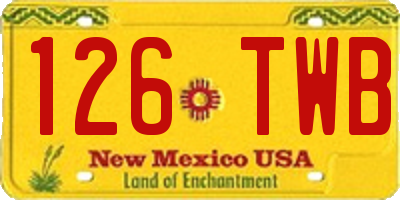 NM license plate 126TWB