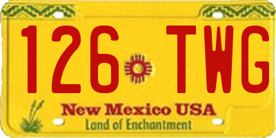 NM license plate 126TWG
