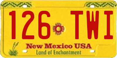 NM license plate 126TWI