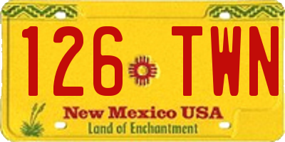NM license plate 126TWN