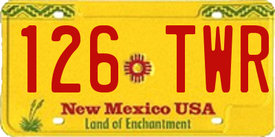 NM license plate 126TWR