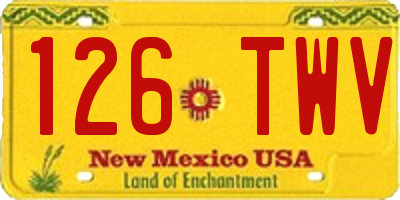NM license plate 126TWV