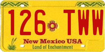 NM license plate 126TWW
