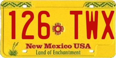 NM license plate 126TWX