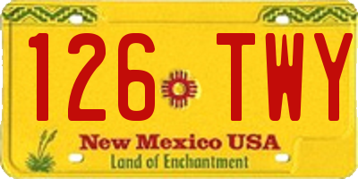 NM license plate 126TWY