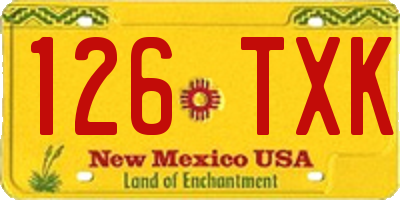 NM license plate 126TXK