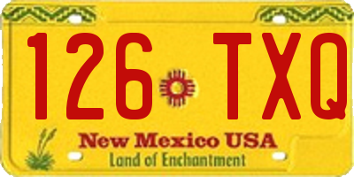 NM license plate 126TXQ
