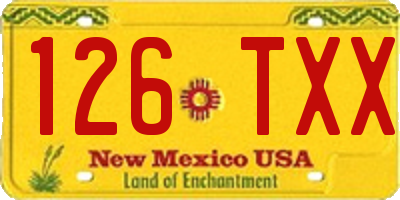 NM license plate 126TXX