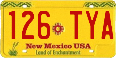 NM license plate 126TYA