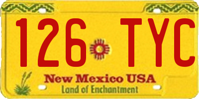 NM license plate 126TYC