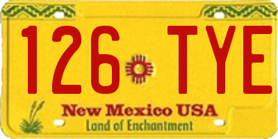 NM license plate 126TYE