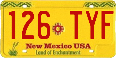 NM license plate 126TYF
