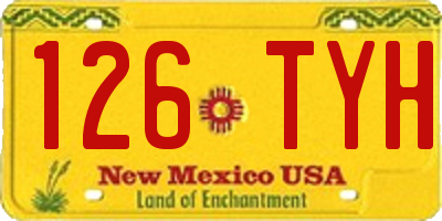 NM license plate 126TYH