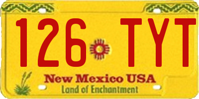 NM license plate 126TYT
