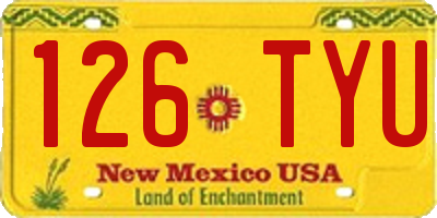 NM license plate 126TYU