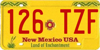 NM license plate 126TZF