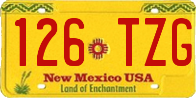 NM license plate 126TZG
