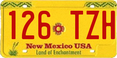 NM license plate 126TZH