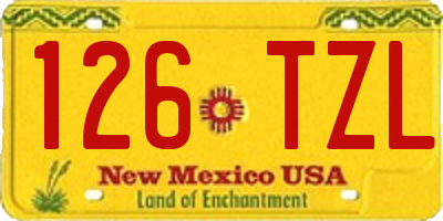 NM license plate 126TZL