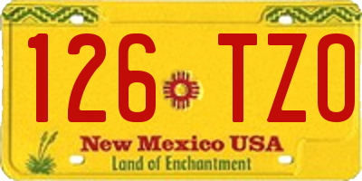 NM license plate 126TZO