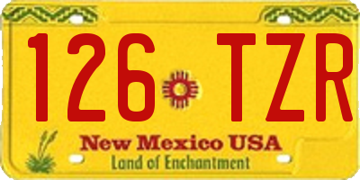 NM license plate 126TZR