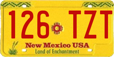 NM license plate 126TZT