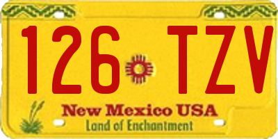 NM license plate 126TZV