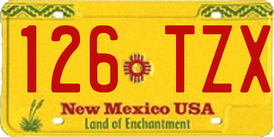 NM license plate 126TZX