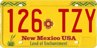 NM license plate 126TZY