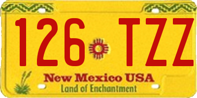 NM license plate 126TZZ