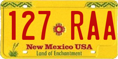 NM license plate 127RAA