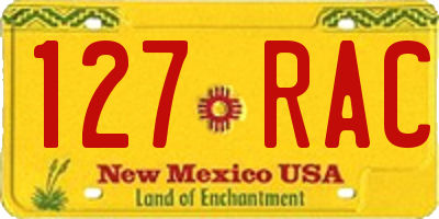 NM license plate 127RAC