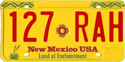 NM license plate 127RAH