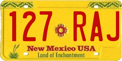 NM license plate 127RAJ