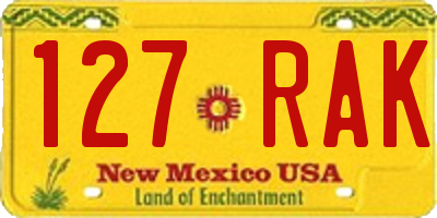 NM license plate 127RAK