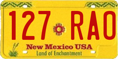 NM license plate 127RAO