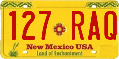 NM license plate 127RAQ