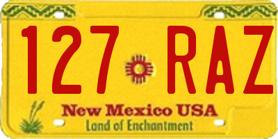 NM license plate 127RAZ