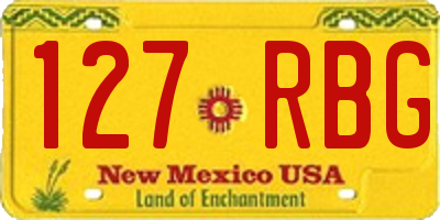 NM license plate 127RBG