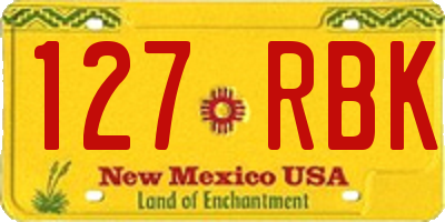 NM license plate 127RBK