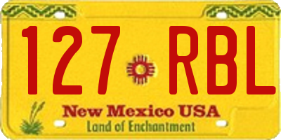 NM license plate 127RBL